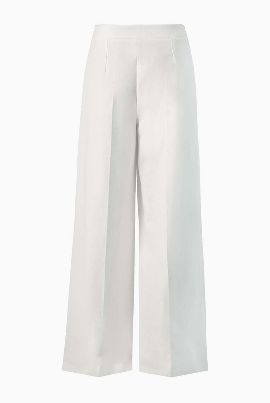 Pantalón culotte blanco de pierna amplia sin bolsillos