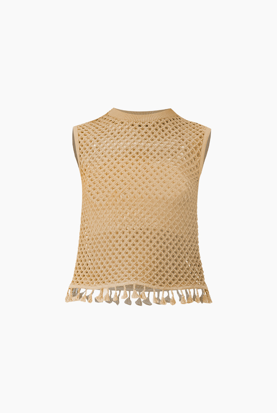 Blusa recta tejida con flecos