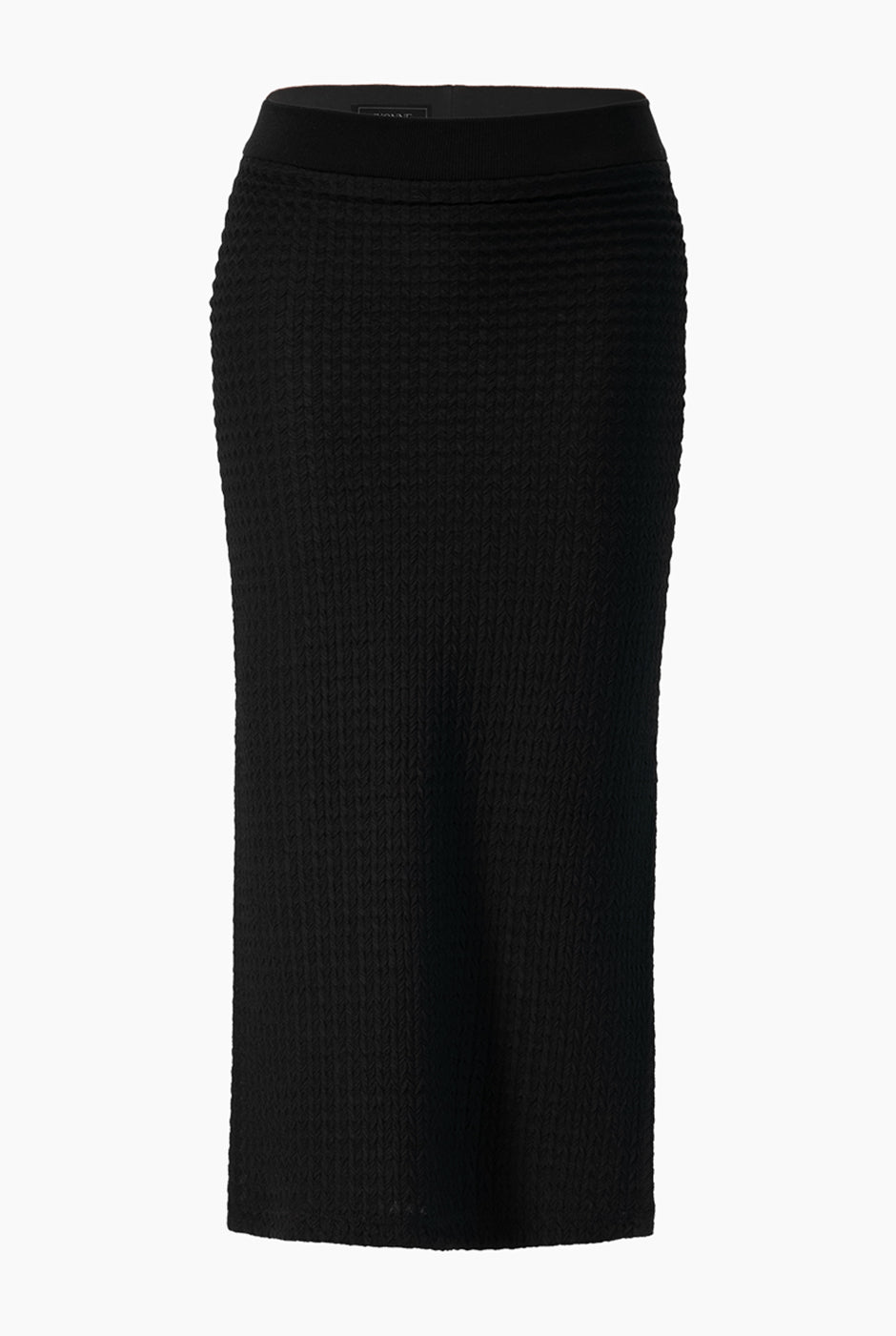 Falda negra midi con aberturas laterales