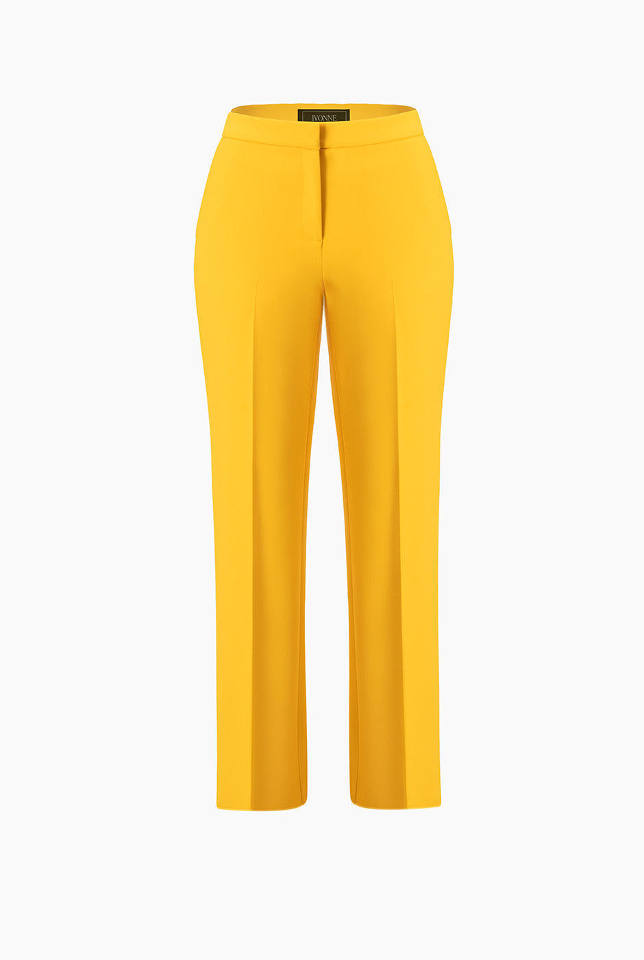 Pantalón sastreado amarillo recto con bolsillos laterales