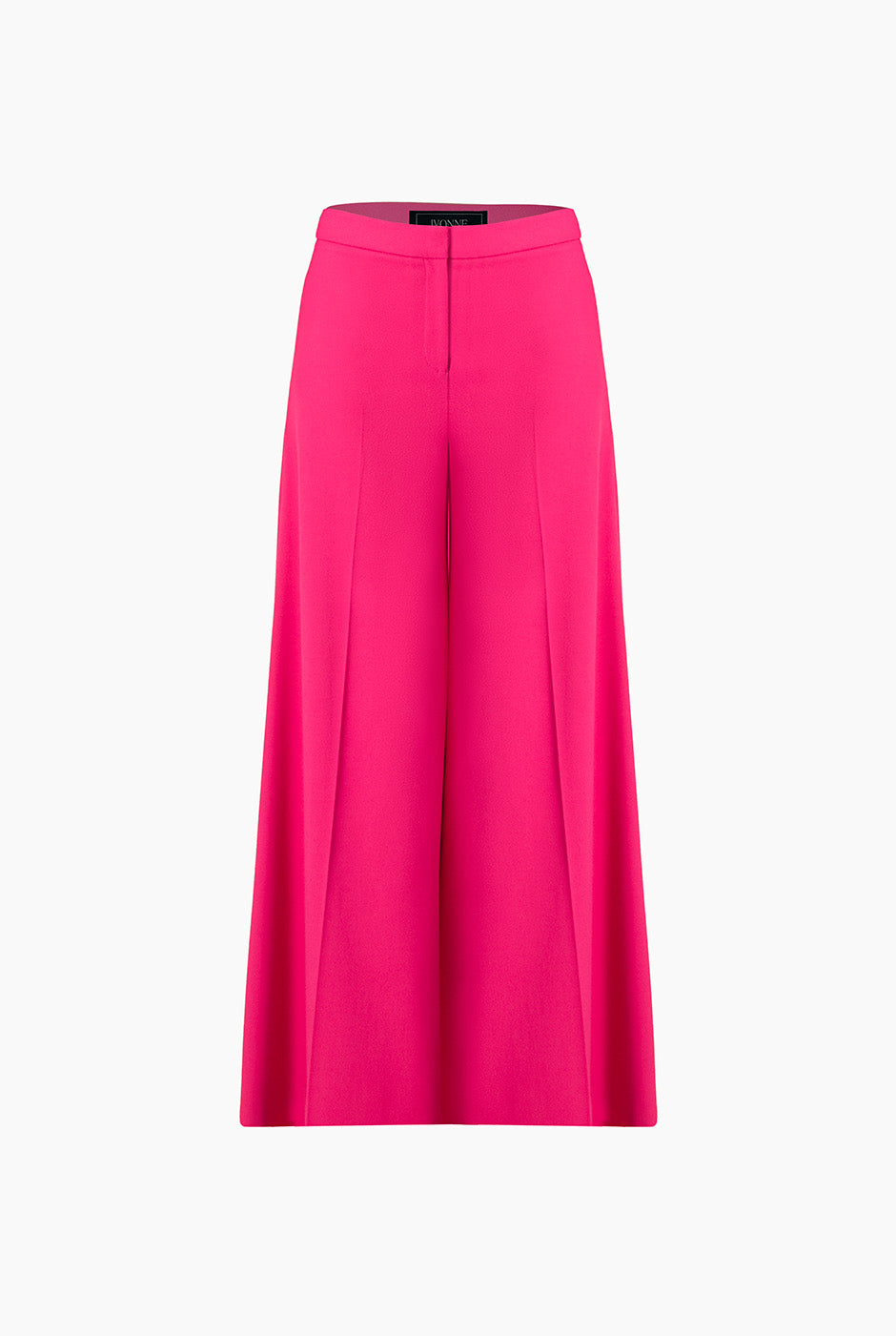 Pantalón recto rosa liso de pierna amplia