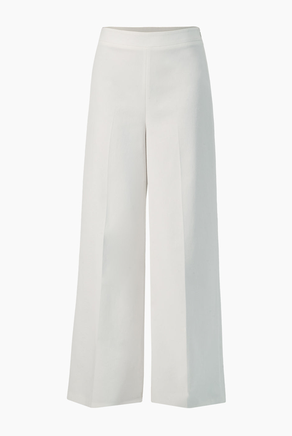 Pantalón culotte blanco de pierna amplia sin bolsillos