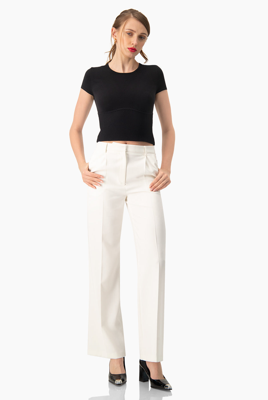 Slim Top Tejido Combinado