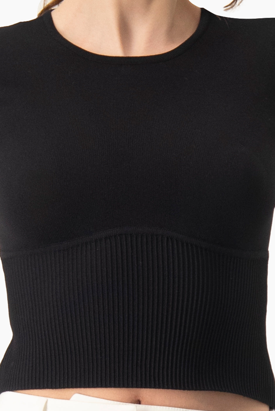 Slim Top Tejido Combinado