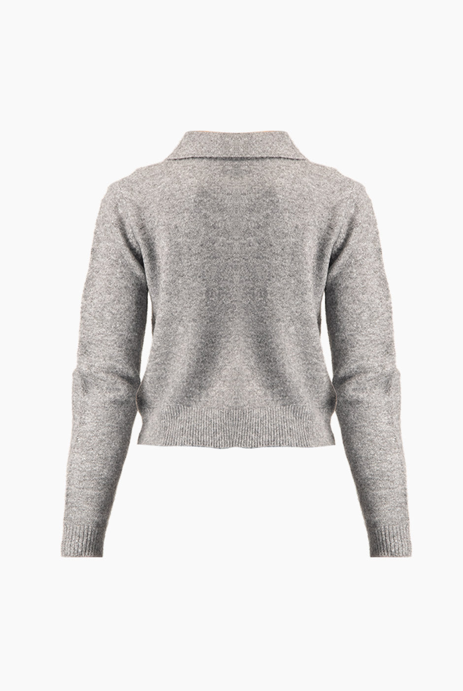 Suéter Shimmer Grey con brillo y botones dorados