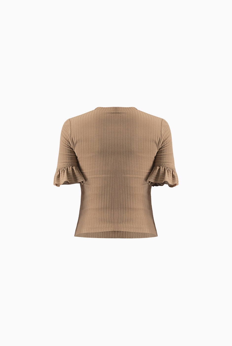 Blusa de manga volantes beige